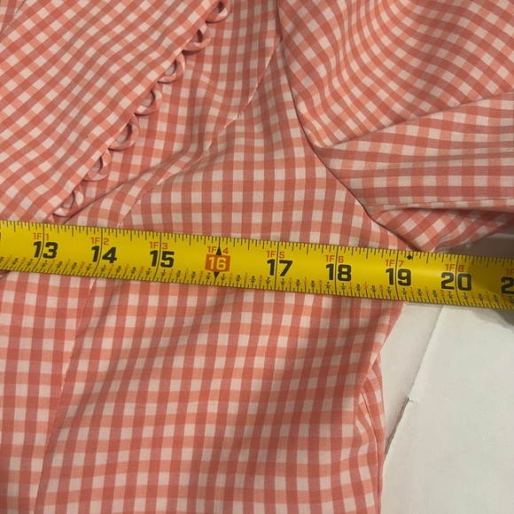 Focus 2000 Size 10/12 Gingham Coral Orange  Blazer & Crop Pants Suit Set - Picture 7 of 11